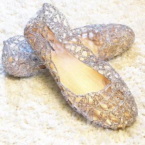 Vivienne Westwood Melissa Clear Silver Glitter Jellies Jelly Shoes 39 8